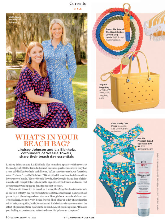 Bogg Bag featured in Coastal Living Fall 2020 