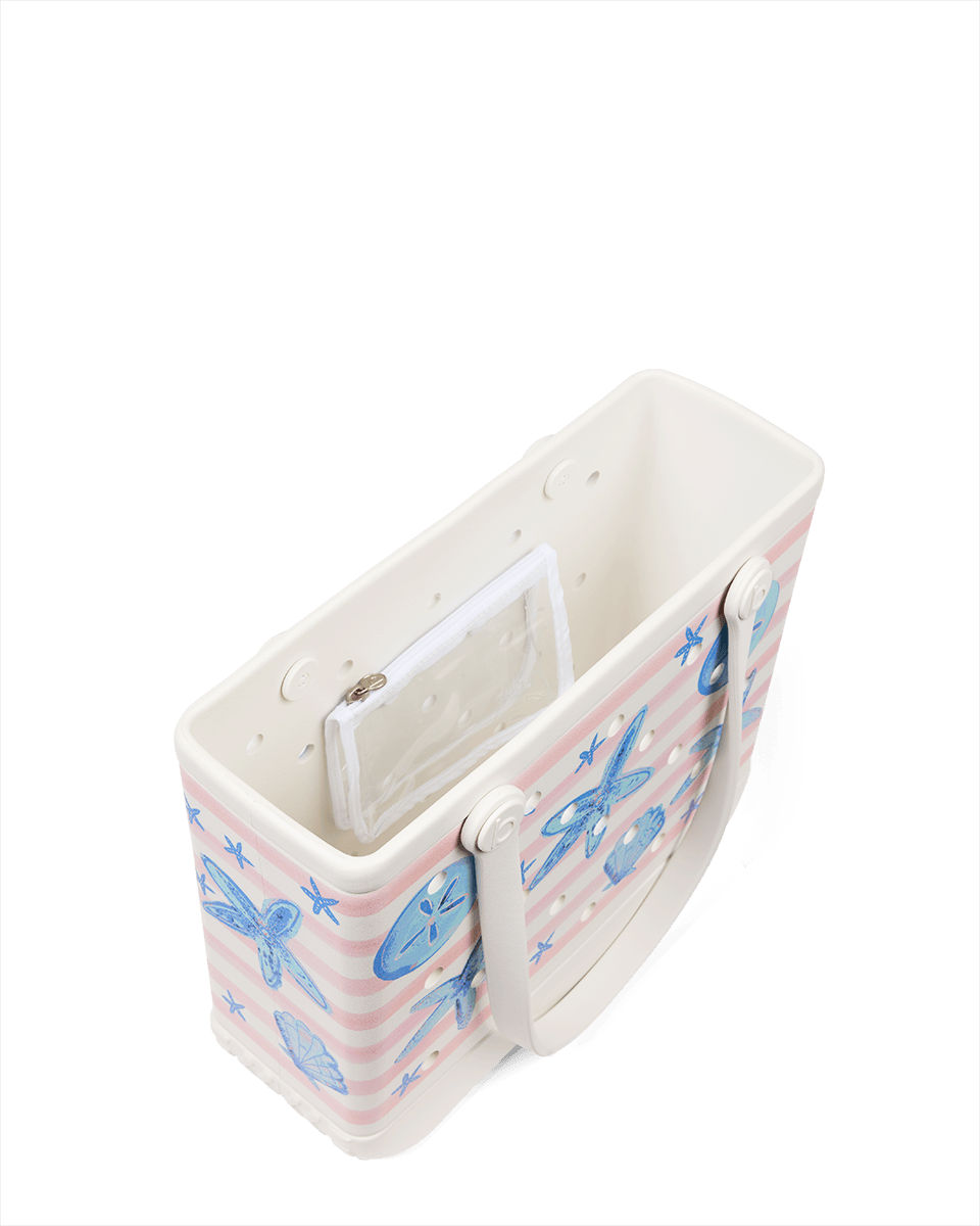 Baby Bogg Bag - Pink Stripes & Blue Shells View 
