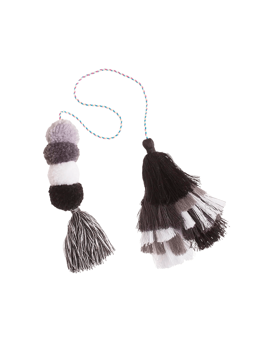 Bogg® Bag Bauble - Black and White Double Tassel