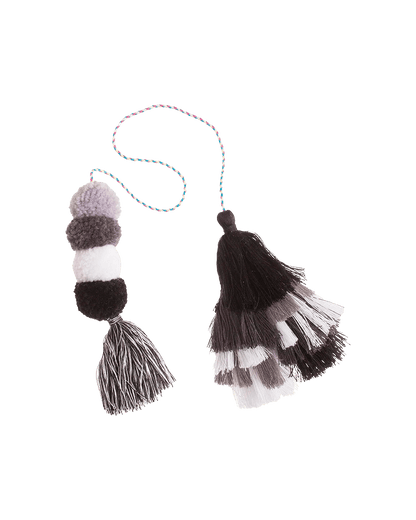 Bogg® Bag Bauble - Black and White Double Tassel