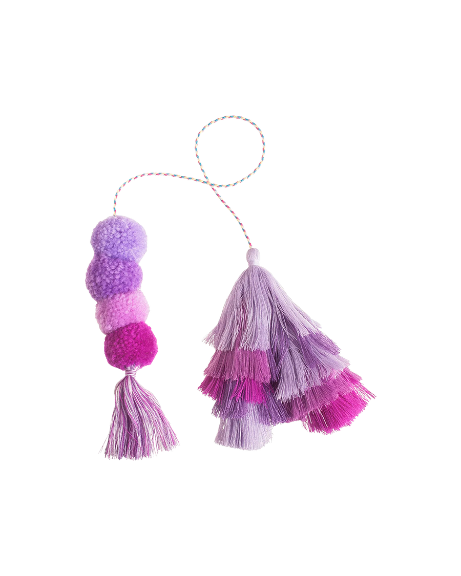 Bogg® Bag Bauble - Purple Rain Double Tassel. 01
