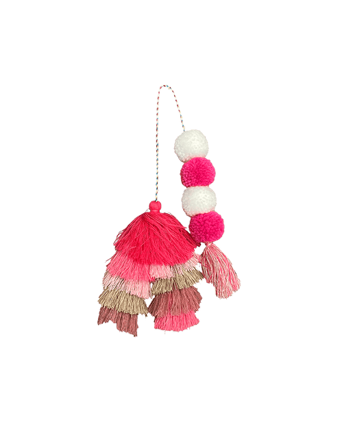 Bogg® Bag Bauble - Straw Market Double Tassel. 01
