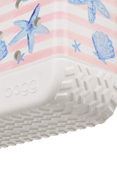 Bitty Bogg Bag - Pink Stripes & Blue Shells View 4

