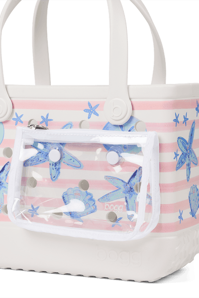 Bitty Bogg Bag - Pink Stripes & Blue Shells View 5
