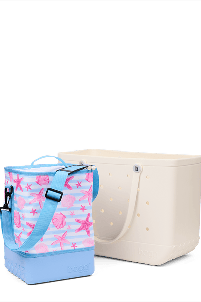 Bogg Brrr and a Half Cooler Insert - Blue Stripes & Pink Shells View 2
