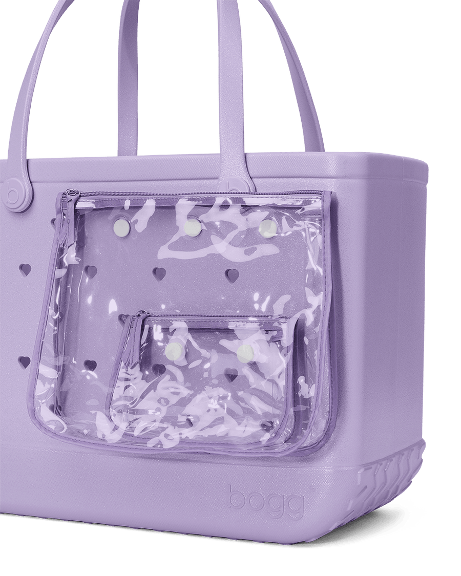 Large/Extra Large Bogg® Bag - Heart Shimmer LILAC. 05
