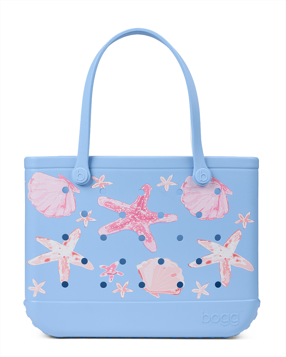 Original Bogg Bag - Carolina Blue Shells and Starfish View 
