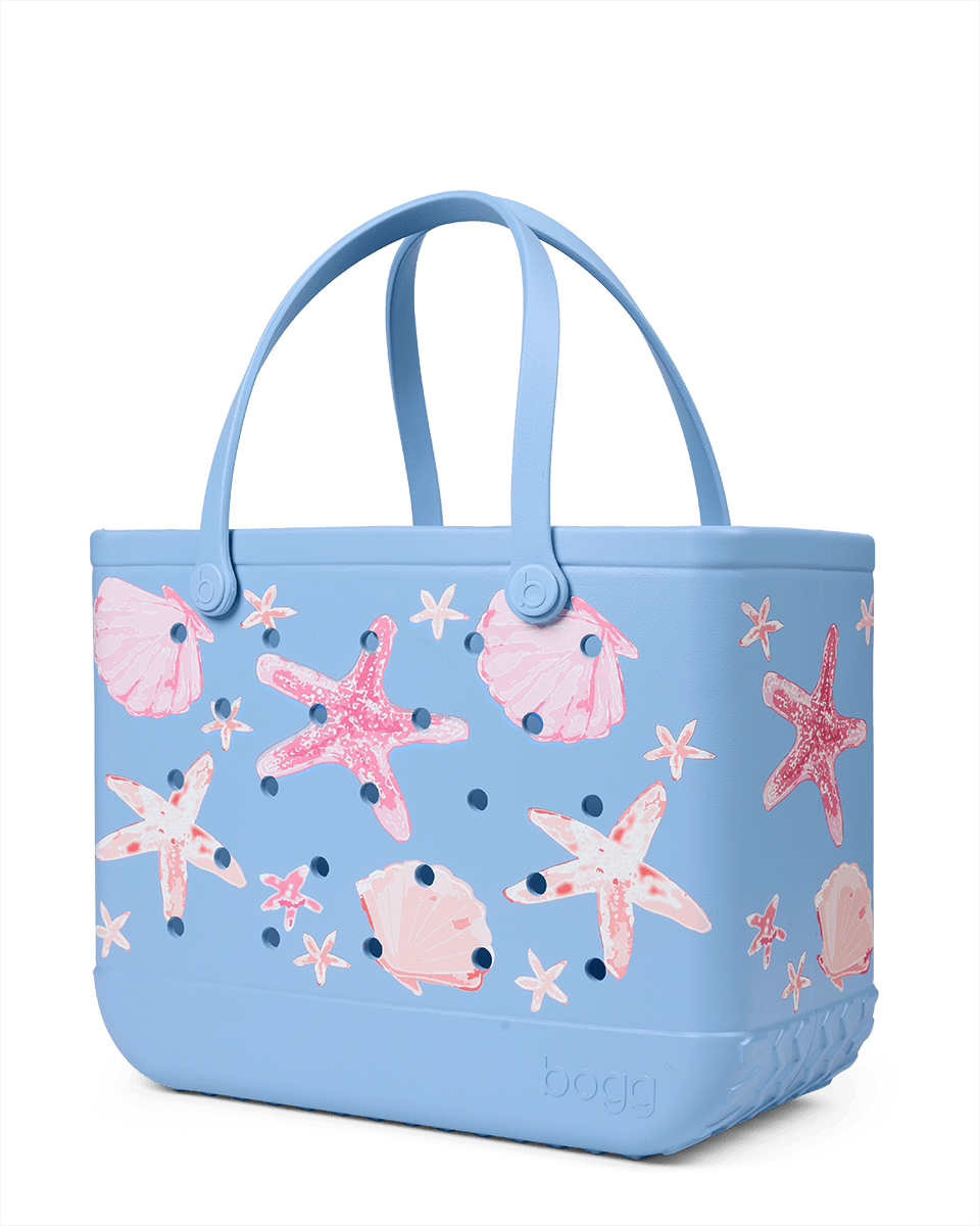 Original Bogg Bag - Carolina Blue Shells and Starfish View 
