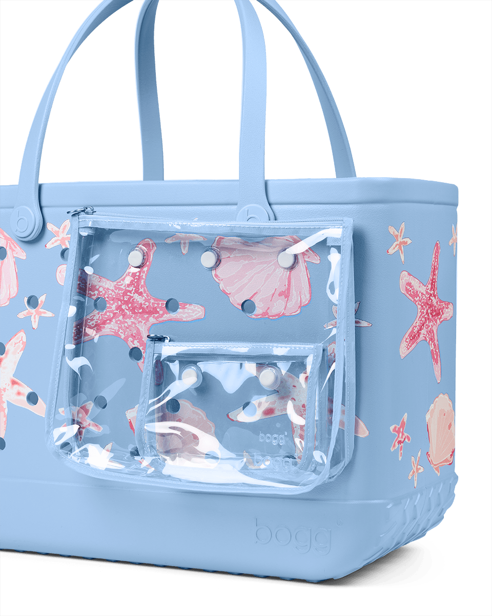 Original Bogg Bag - Carolina Blue Shells and Starfish View 
