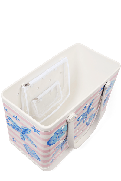 Original Bogg Bag - Pink Stripes & Blue Shells View 3
