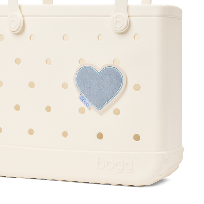 Bogg Bit - Washed Denim Heart