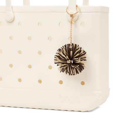 Bogg'd & Charmed  - Leather Pouf Coconut/ Hot Cocoa