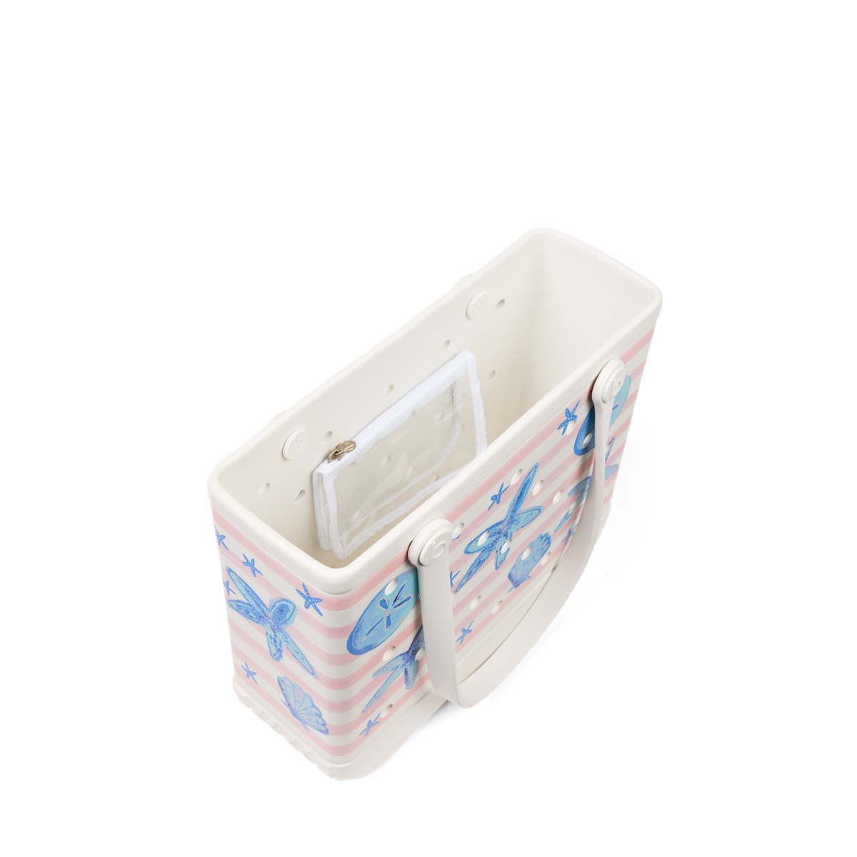 Baby Bogg Bag - Pink Stripes & Blue Shells View 
