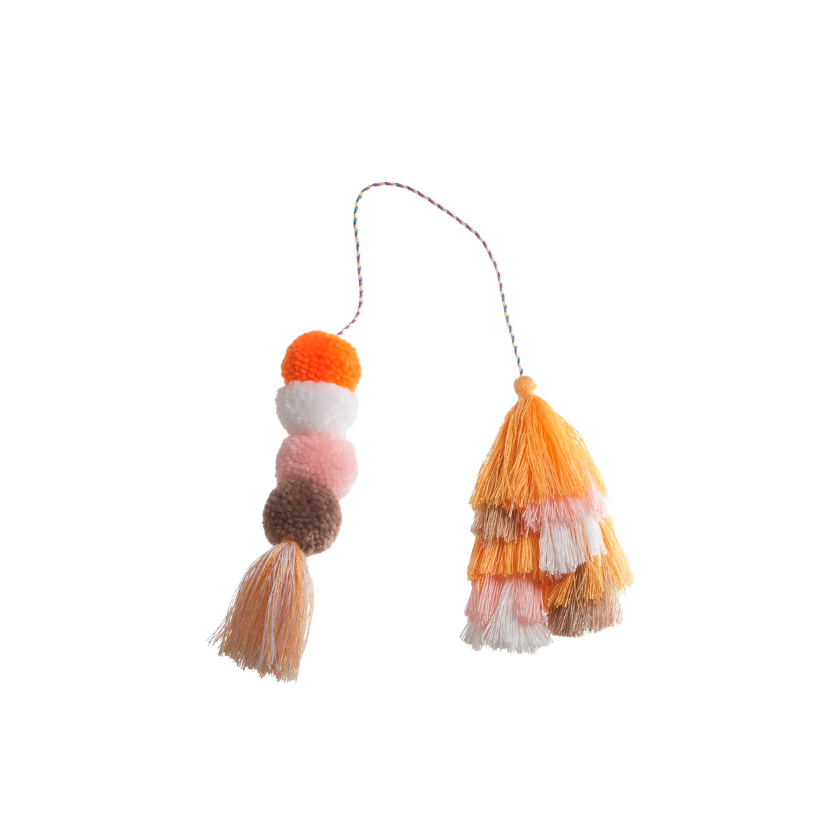 Bogg Bag Bauble - Creamsicle Double Tassel View 
