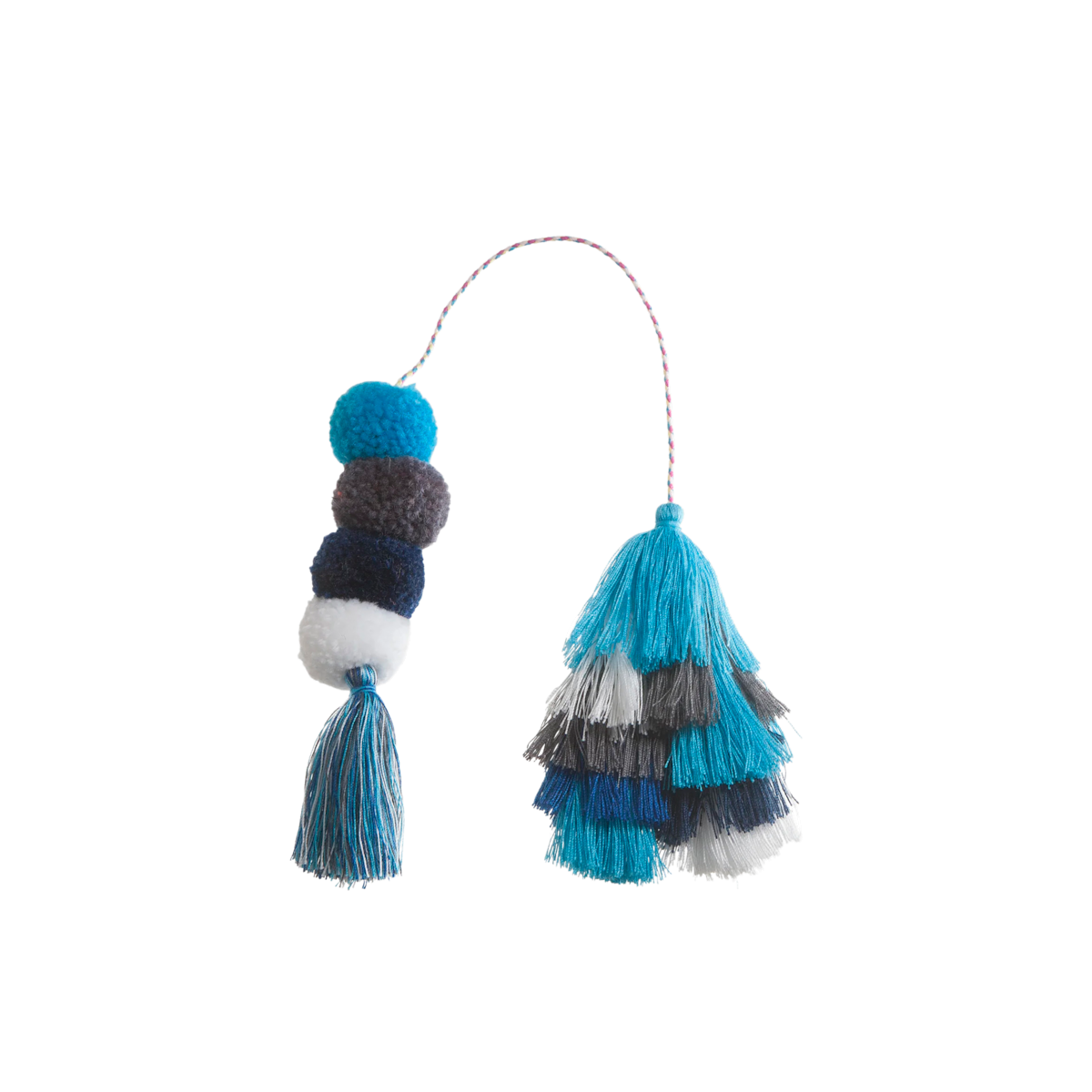 Bogg Bag Bauble - Ocean Double Tassel View 
