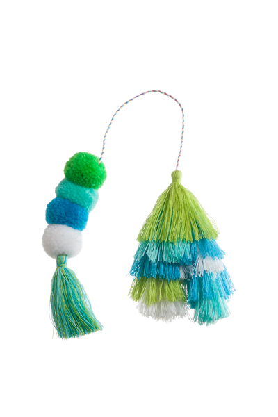 Bogg Bag Bauble - Seaweed Double Tassel View 1

