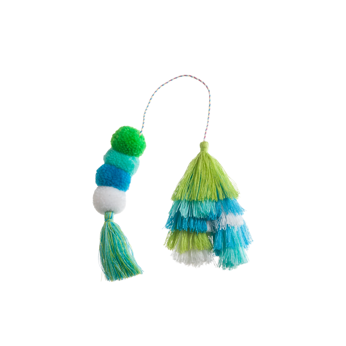 Bogg Bag Bauble - Seaweed Double Tassel View 
