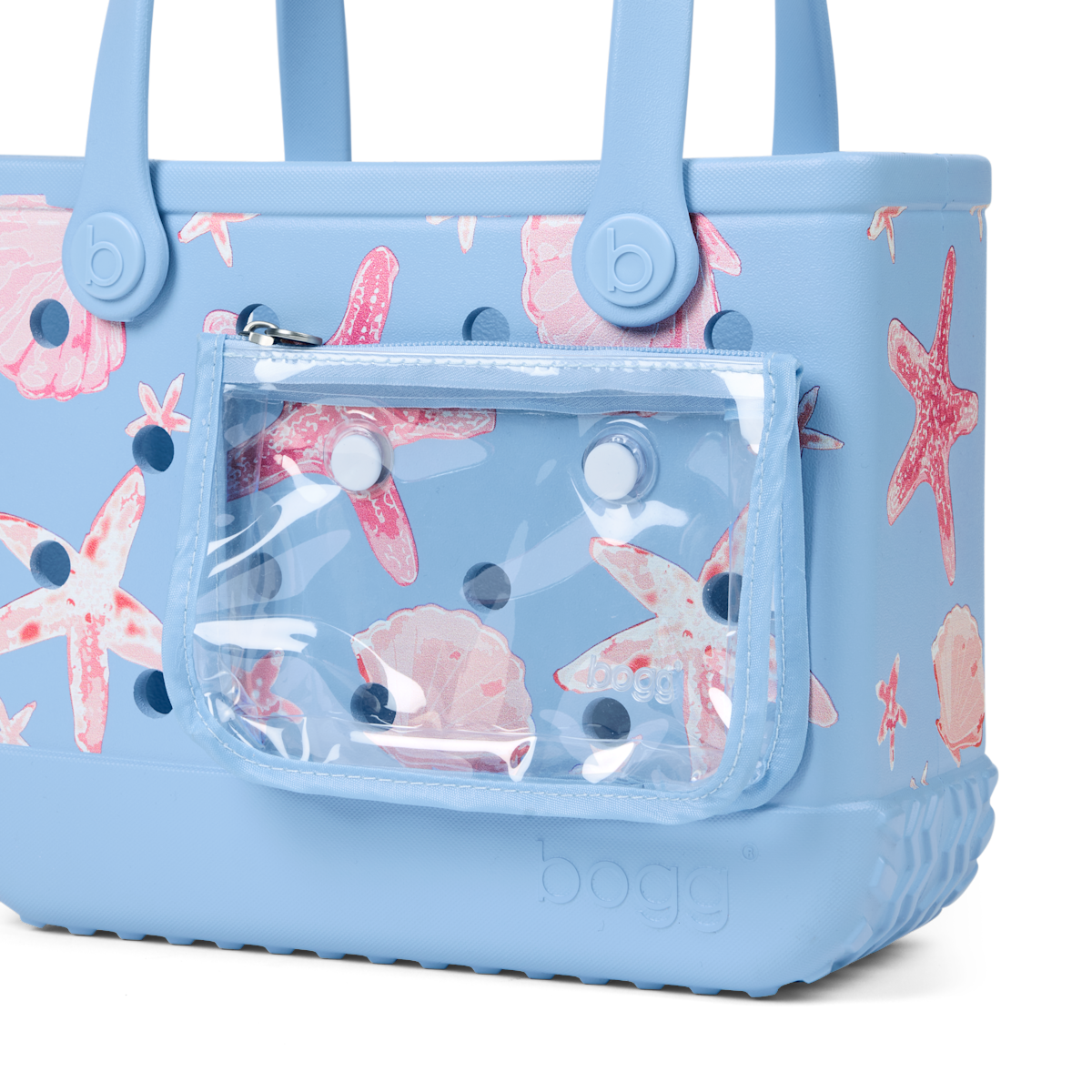 Bitty Bogg Bag - Carolina Blue Shells and Starfish View 
