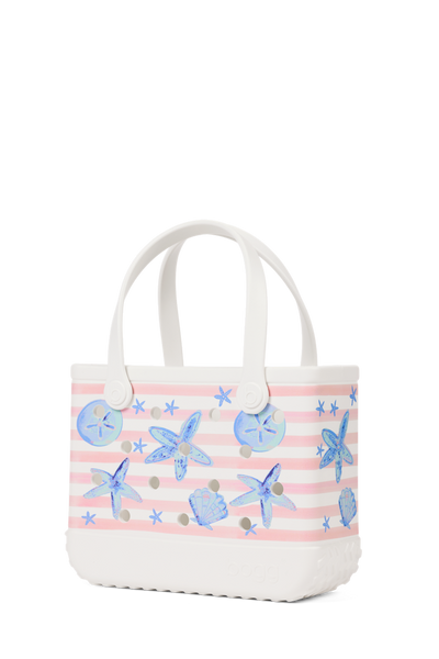 Bitty Bogg Bag - Pink Stripes & Blue Shells View 2
