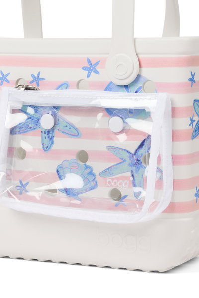 Bitty Bogg Bag - Pink Stripes & Blue Shells View 5
