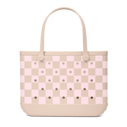 Original Bogg Bag - Checkered Linen/ Pink Marshmallow