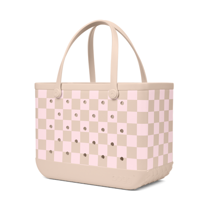 Original Bogg Bag - Checkered Linen/ Pink Marshmallow