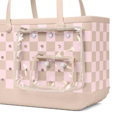 Original Bogg Bag - Checkered Linen/ Pink Marshmallow