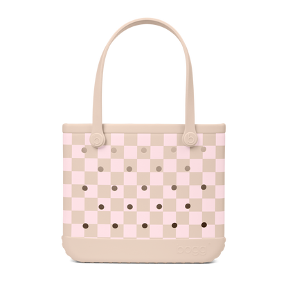 Baby Bogg Bag - Checkered Linen/ Pink Marshmallow