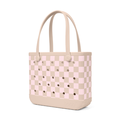 Baby Bogg Bag - Checkered Linen/ Pink Marshmallow