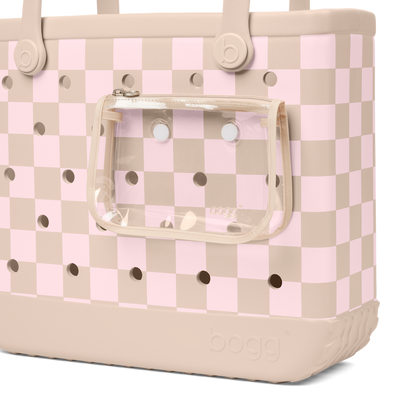 Baby Bogg Bag - Checkered Linen/ Pink Marshmallow