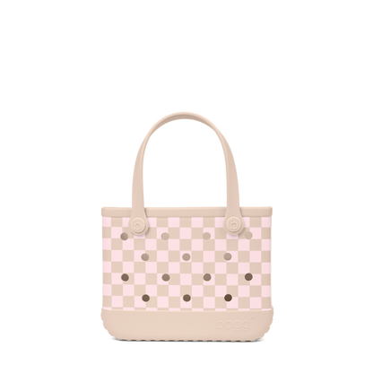 Bitty Bogg Bag - Checkered Linen/ Pink Marshmallow