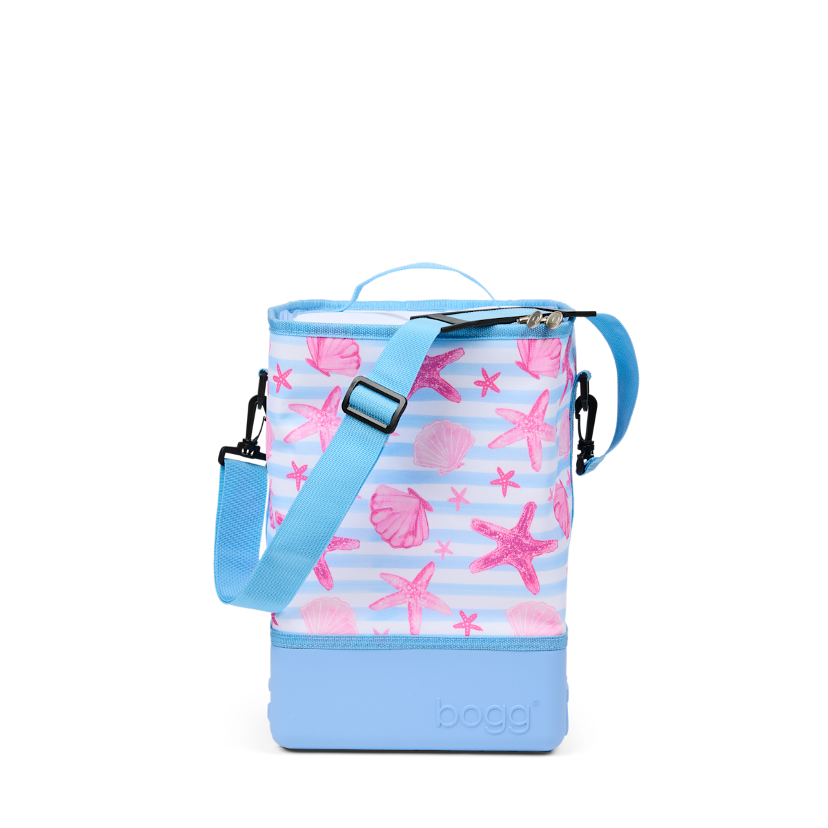 Bogg Brrr and a Half Cooler Insert - Blue Stripes & Pink Shells View 
