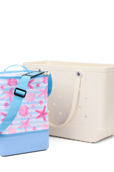 Bogg Brrr and a Half Cooler Insert - Blue Stripes & Pink Shells View 2

