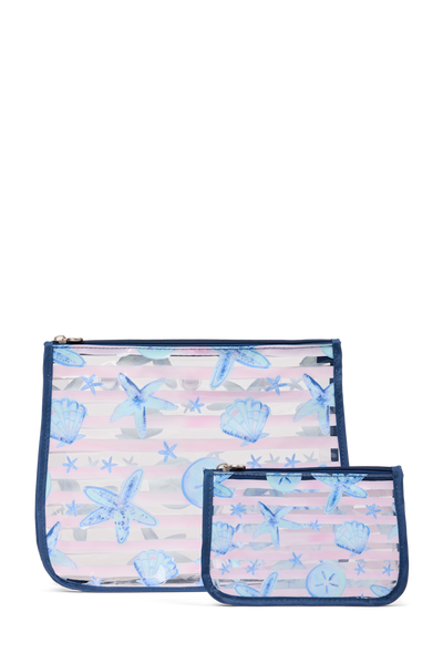 Decorative Insert - Pink Stripes & Blue Shells View 1
