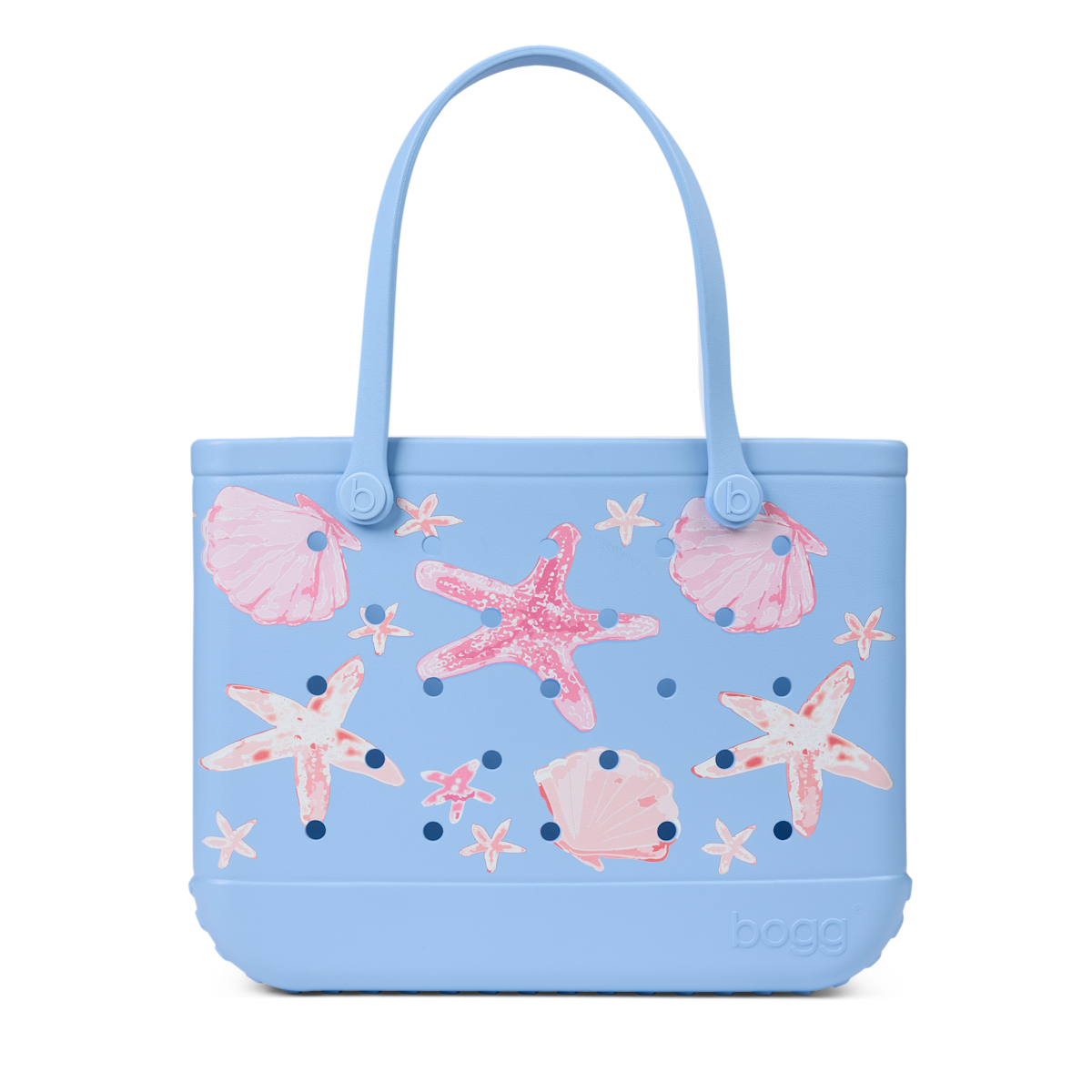Original Bogg Bag - Carolina Blue Shells and Starfish View 
