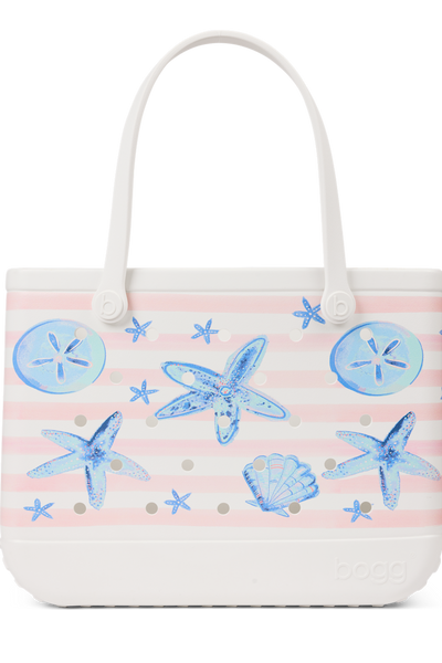 Original Bogg Bag - Pink Stripes & Blue Shells View 1
