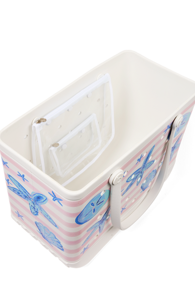 Original Bogg Bag - Pink Stripes & Blue Shells View 3
