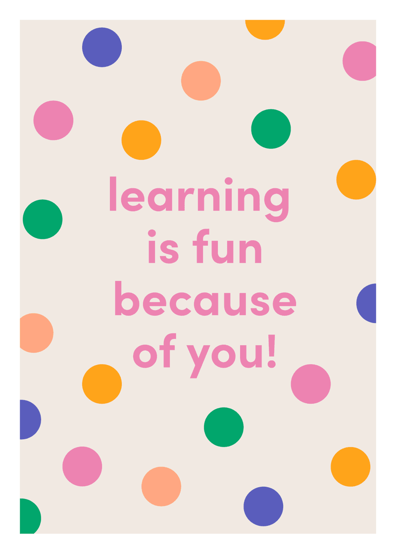 Learning is Fun Greeting Card View 
