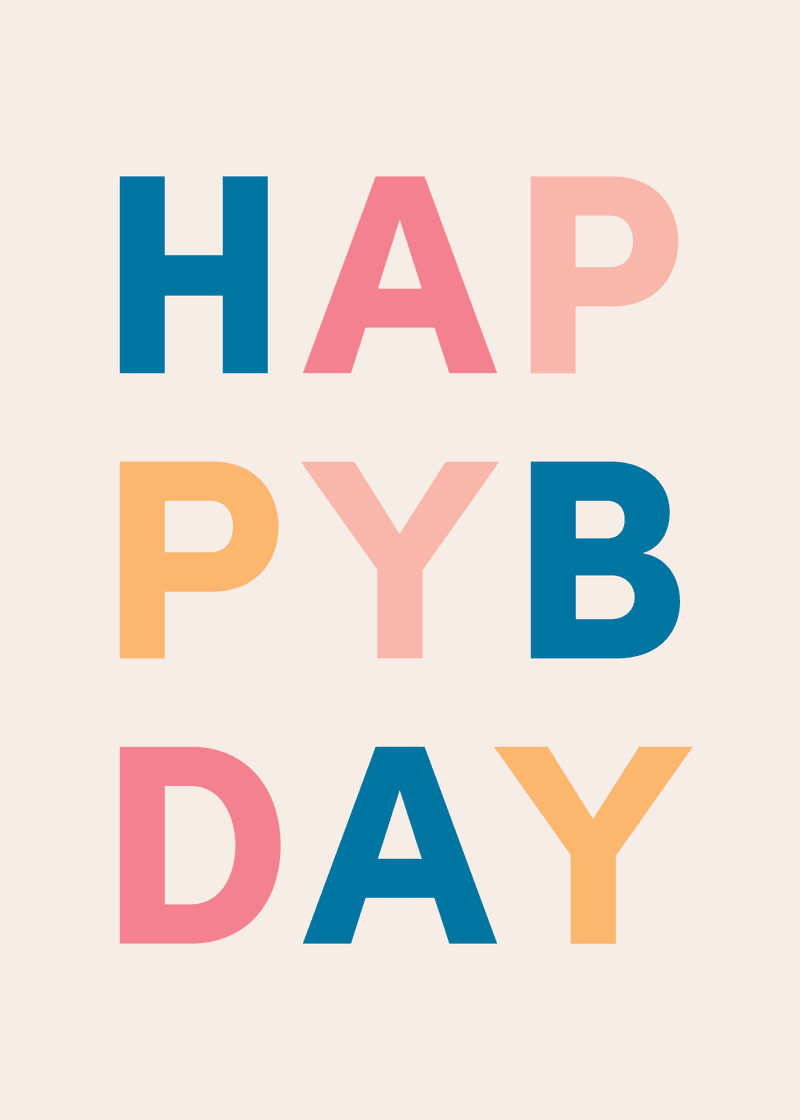 Happy Birthday Letters Greeting Card View 
