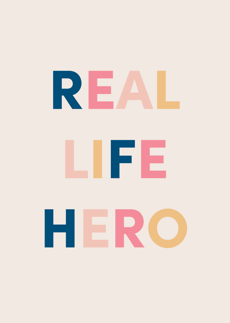 Real Life Hero Greeting Card View 
