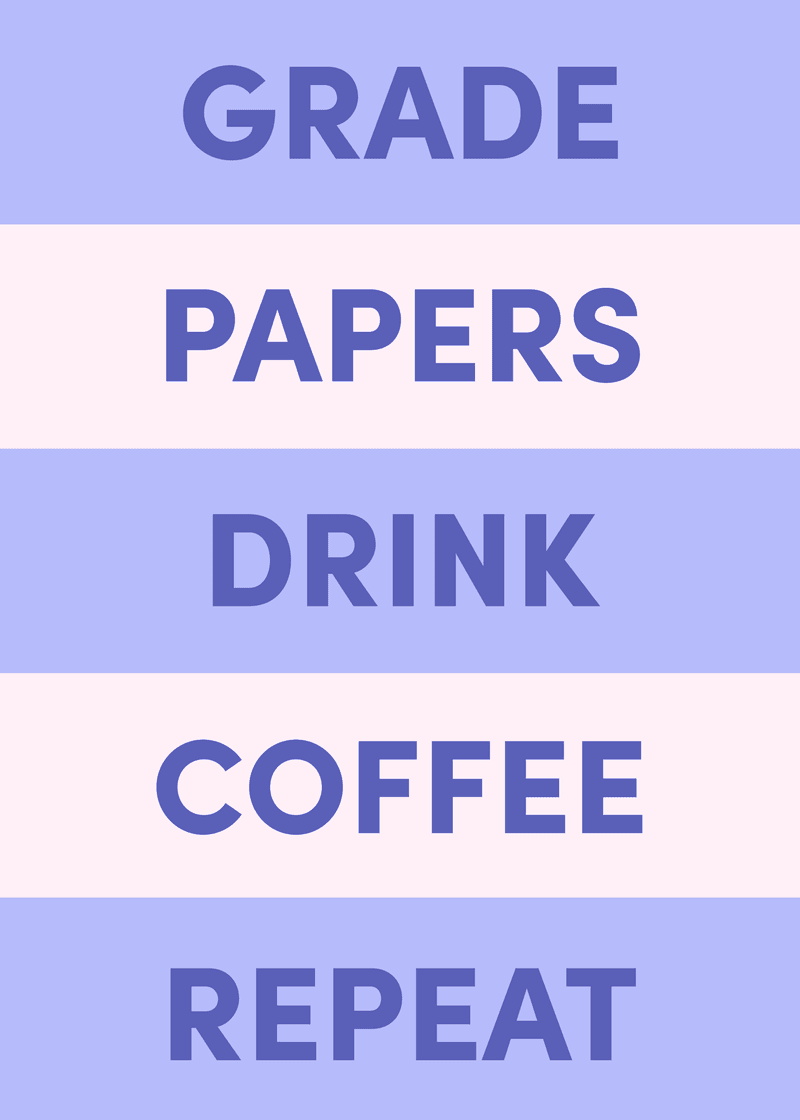 Grade Papers Greeting Card View 
