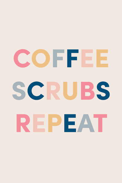 Coffee Scrubs Repeat Greeting Card View 2
