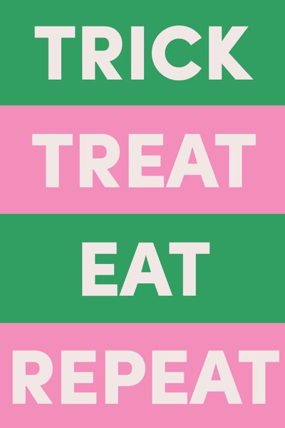 Trick Treat Eat Repeat Greeting Card View 2

