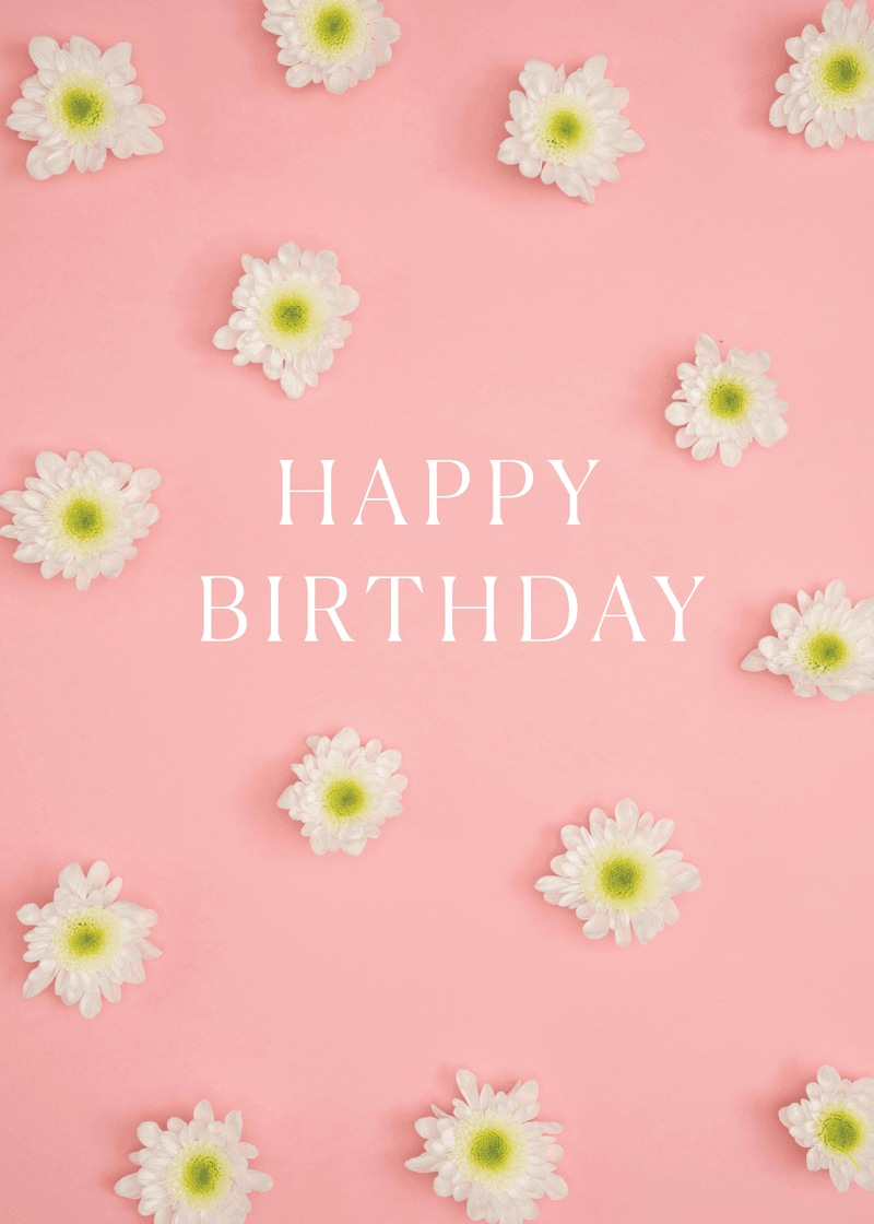 Happy Birthday Flowers Greeting Card View 

