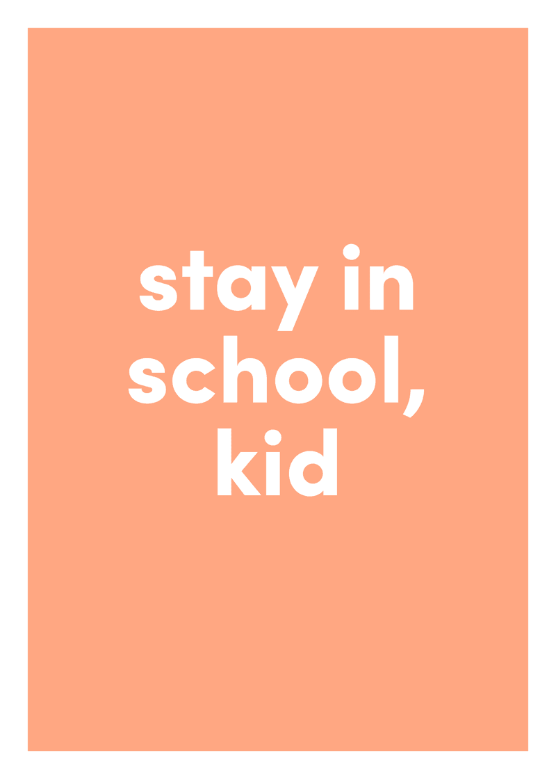 Stay in School Greeting Card View 
