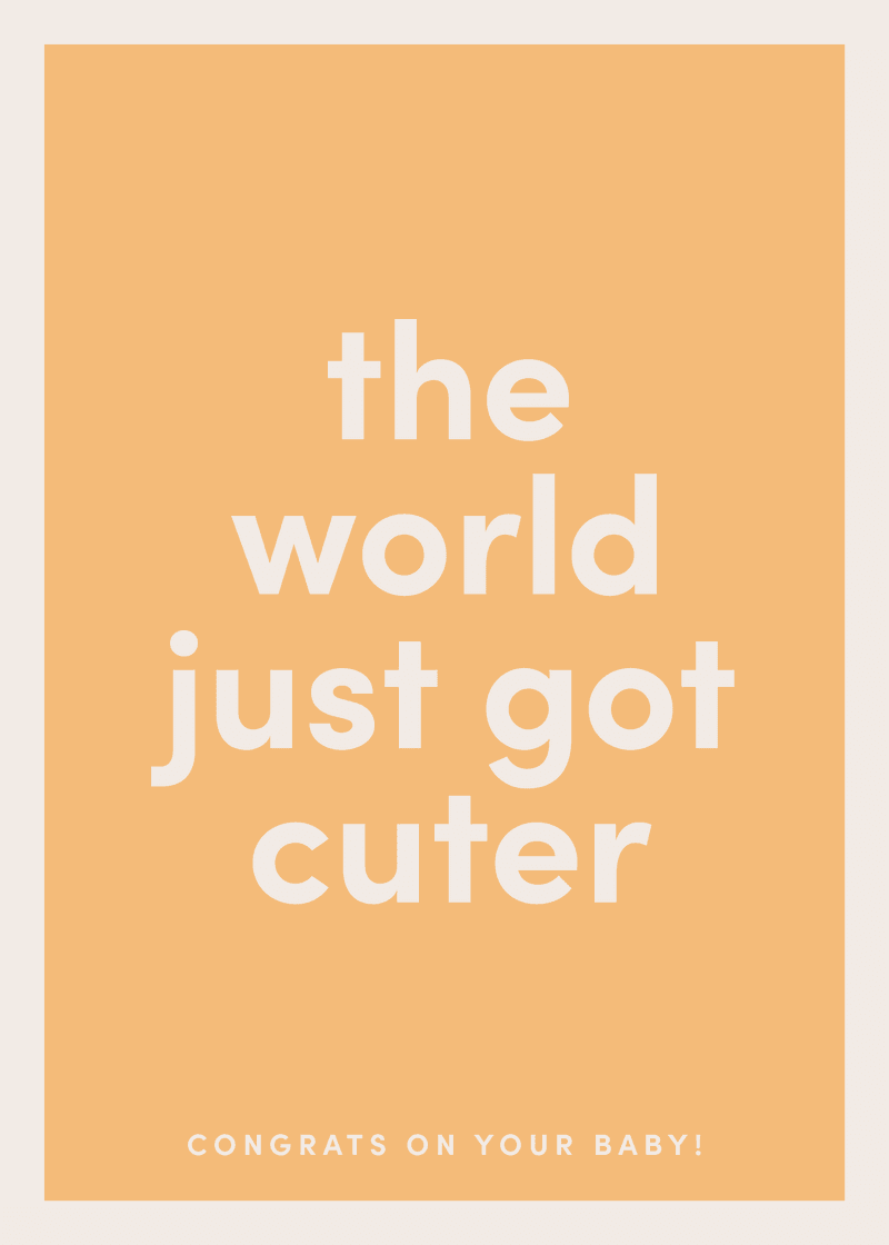 World Just Got Cuter Greeting Card View 
