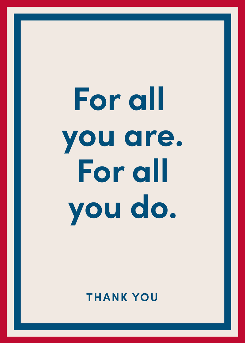 Thank You For All You Do Greeting Card View 
