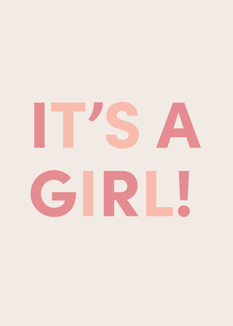 It's A Girl Greeting Card View 
