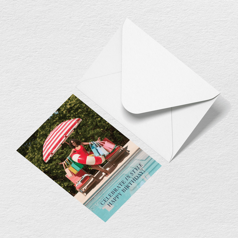Happy Birthday Umbrella Greeting Card View 
