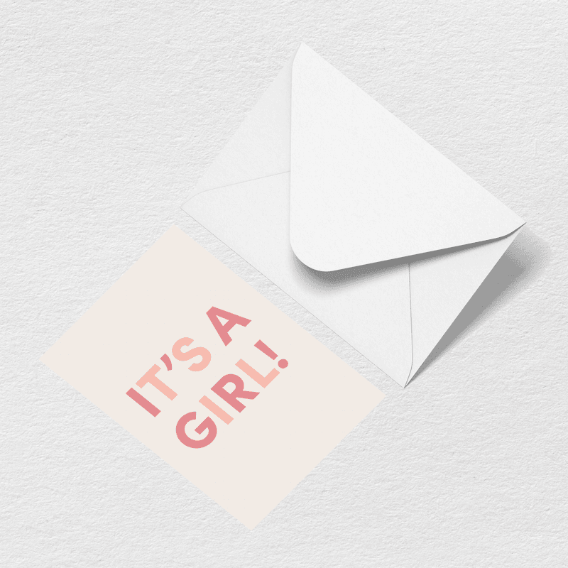 It's A Girl Greeting Card View 
